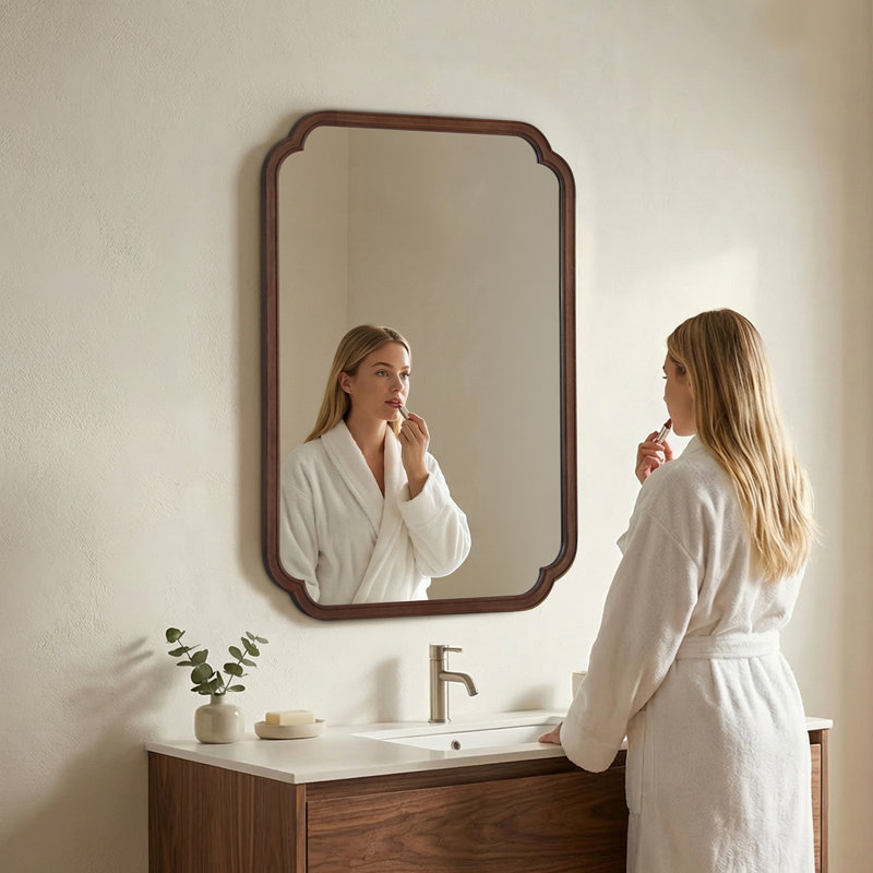 Miroir mural Ali, Noyer, 1, 40 po x 28 po