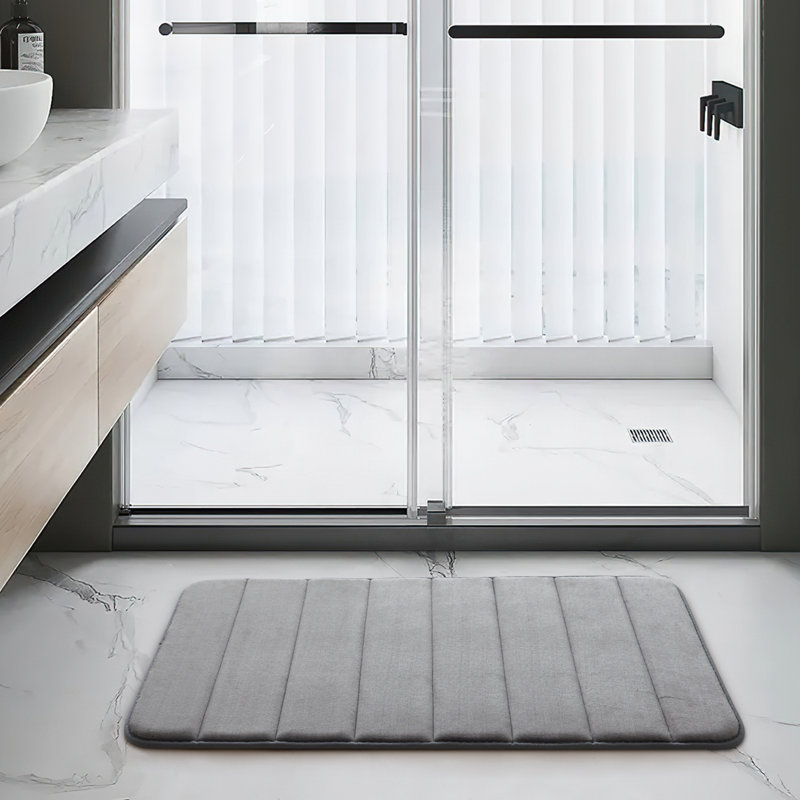 Nasier Memory Foam Non-Slip Bath Mat, Grey, 50x80