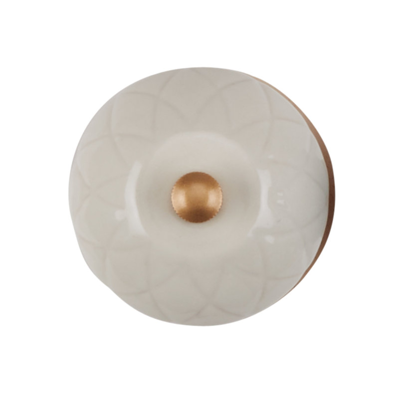Cream Ceramic and Parawood Manual Spice Grinder