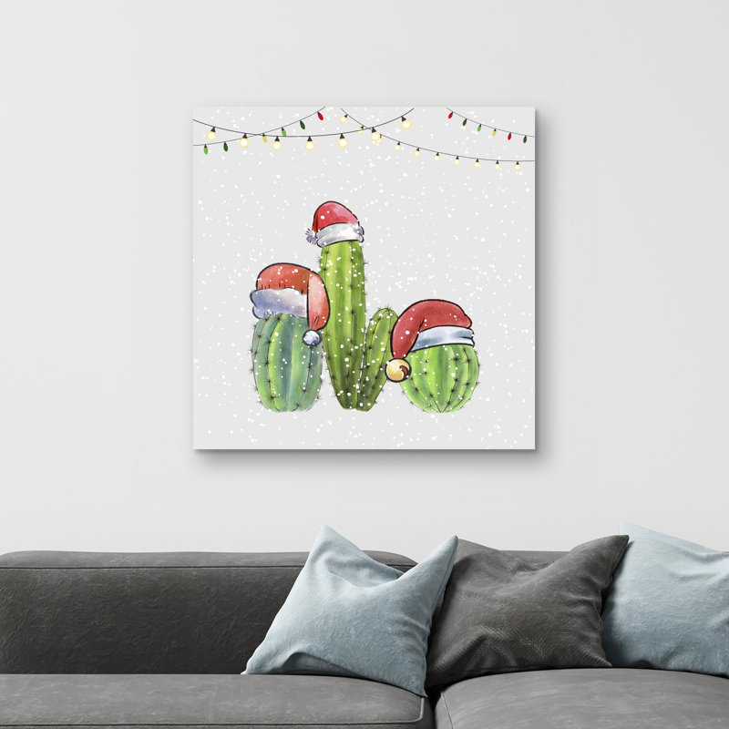 Christmas cactus - 32"x32" art on canvas