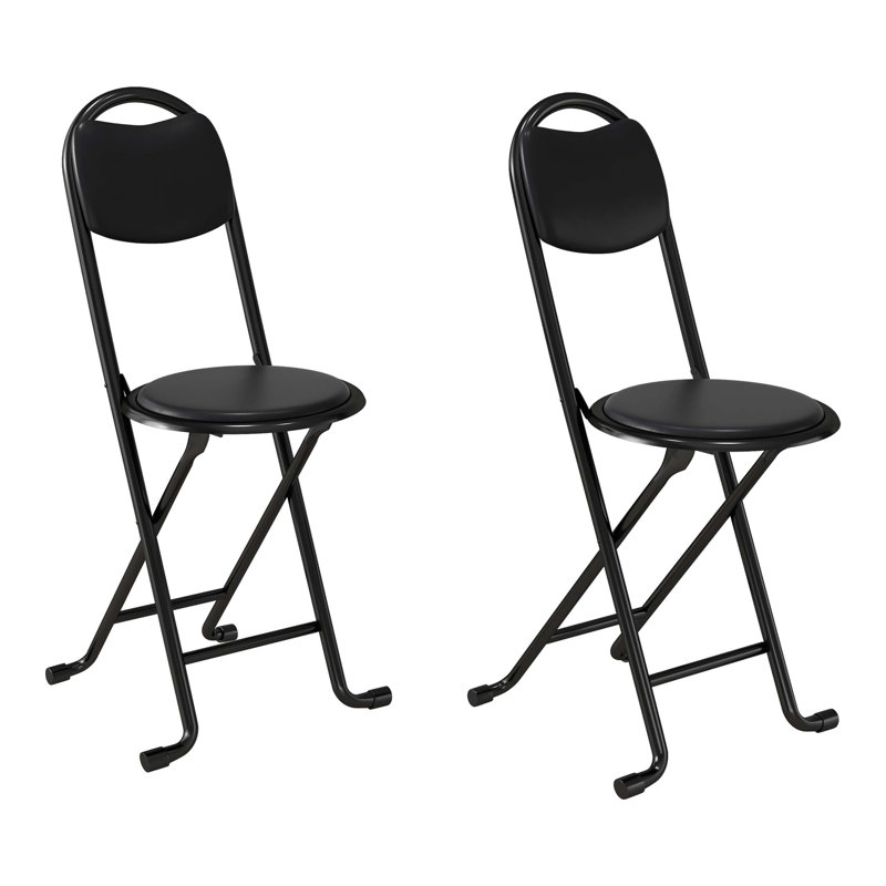 Tabouret pliant 2 pièces avec dossier, tabouret pliant rembourré et rembourré, chaises pliantes portatives pour la cuisine intérieure et extérieure