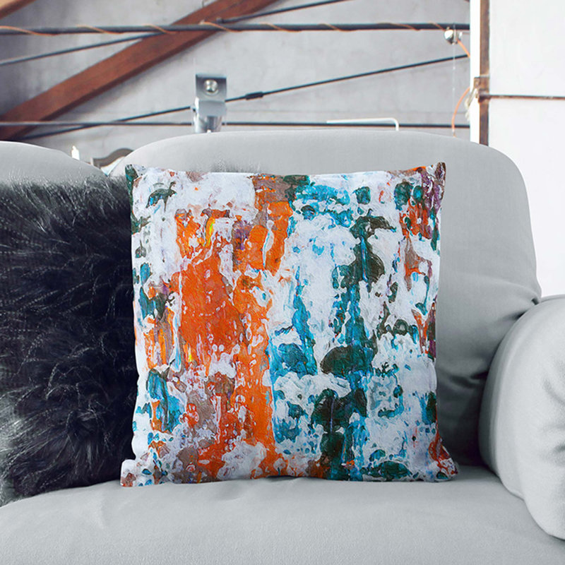 Abstract Square Throw Cushion, White, 55 x 55 cm
