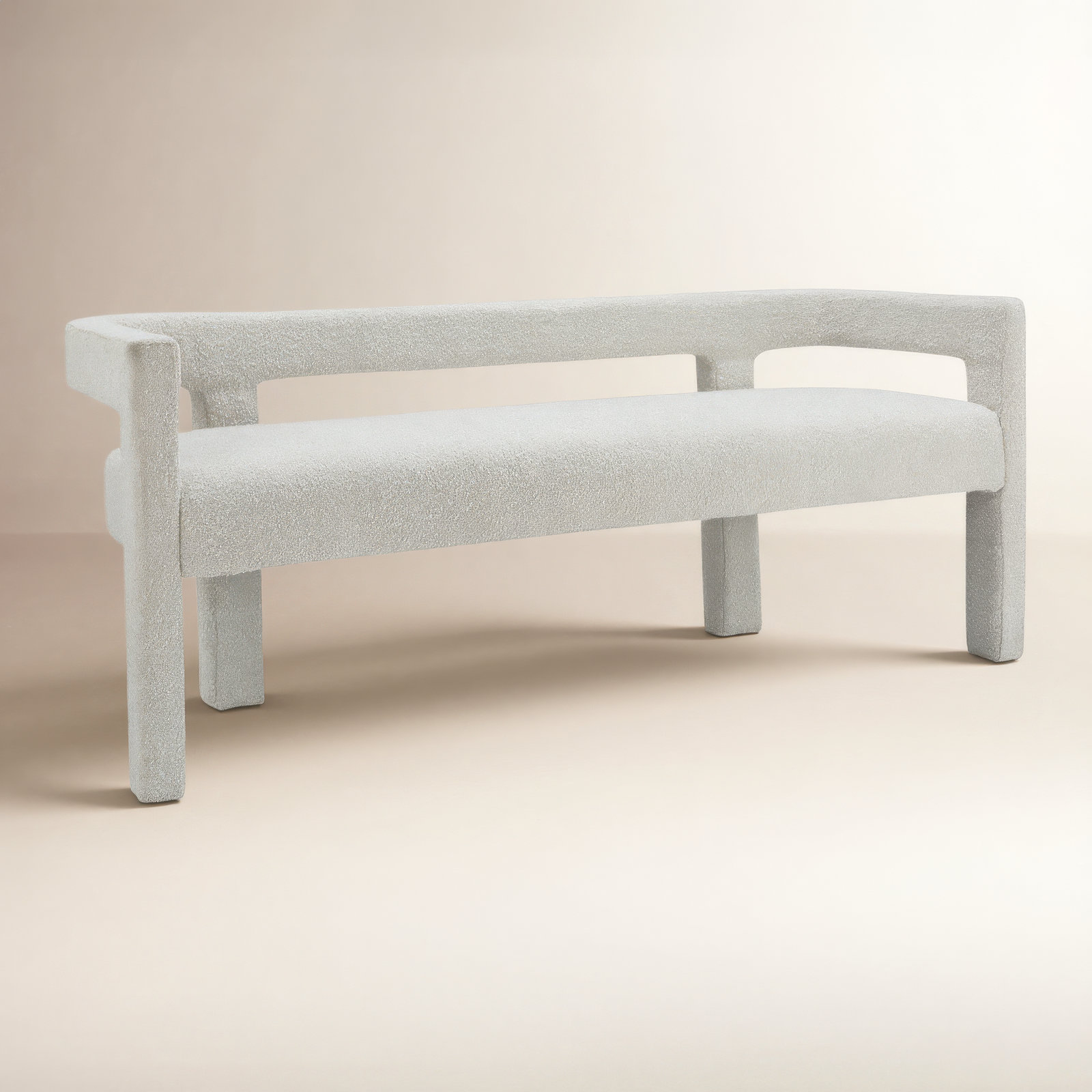 Cedernier 67" Bedroom Bench, Cream