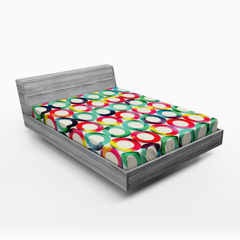 Microfiber Geometric Fitted Sheet, Full Fitted Sheet