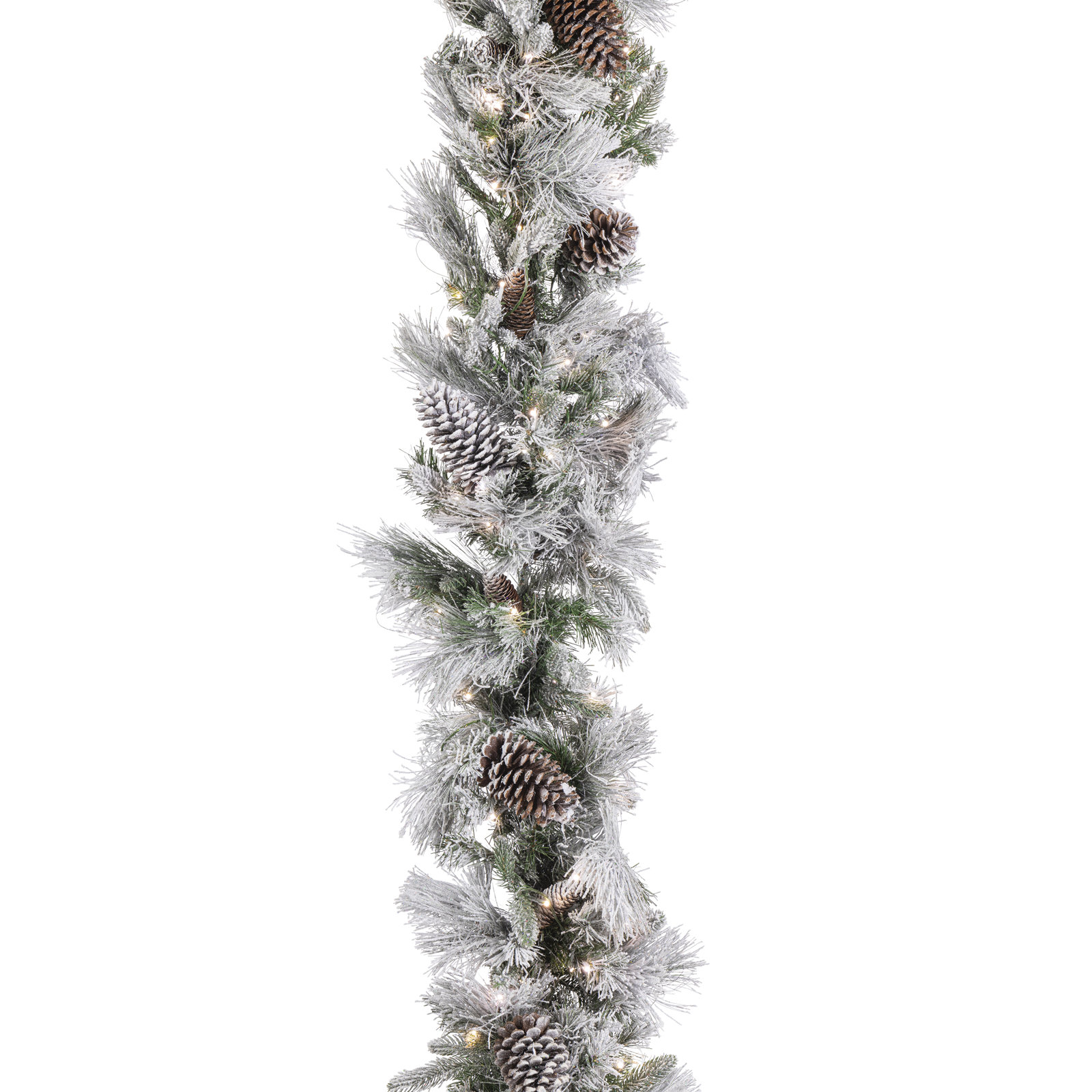 108" Frosted Pre-Lit Christmas Garland