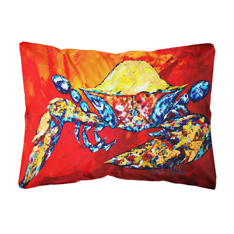  Bring It on Crab Fabric Indoor/Outdoor Throw Pillow