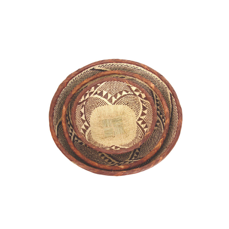 Tonga Basket Bowls, 2" H x 9.5" W x 9.5" D