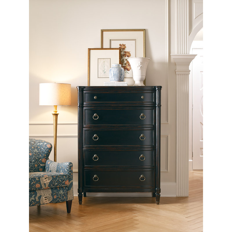 Charleston Five-Drawer Chest, Black