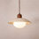 Luminaire suspendu moderne en bois de noyer et de pierre naturelle avec globe en acrylique opale Everdream Craft, 10 po de diamètre