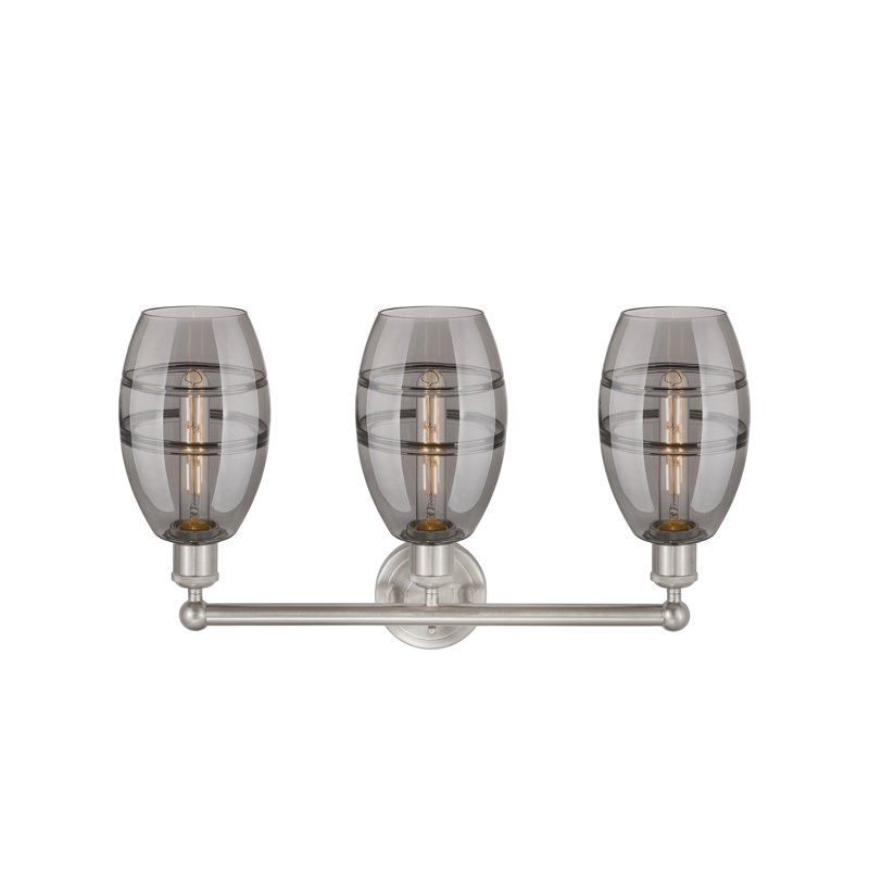Kusham 3 - Light Dimmable Vanity Light, Brushed Satin Nickel, Light Smoke
