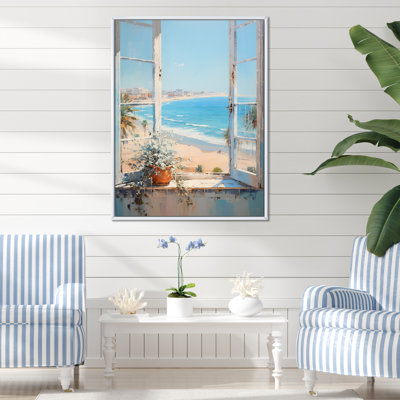 «California Shoreline Window View III - Coastal Windows», art mural