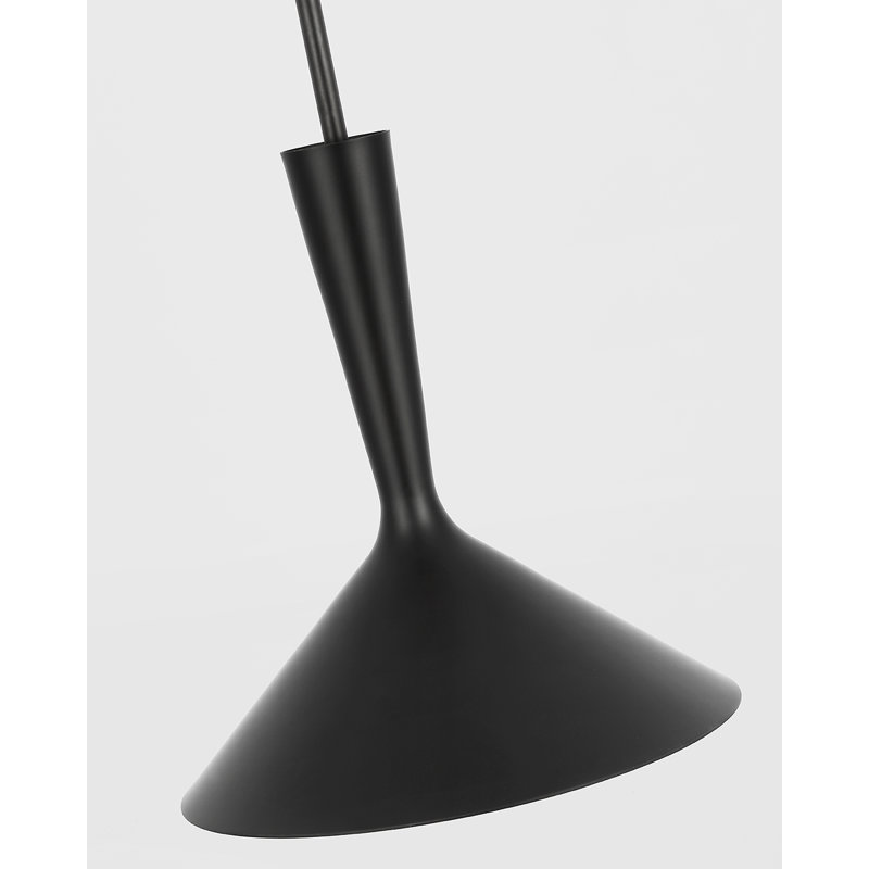 Rosetta 1 - Light Pendant, Matte Black, 56.75" H x 12" W x 12" D, Matte Black/Polished Nickel