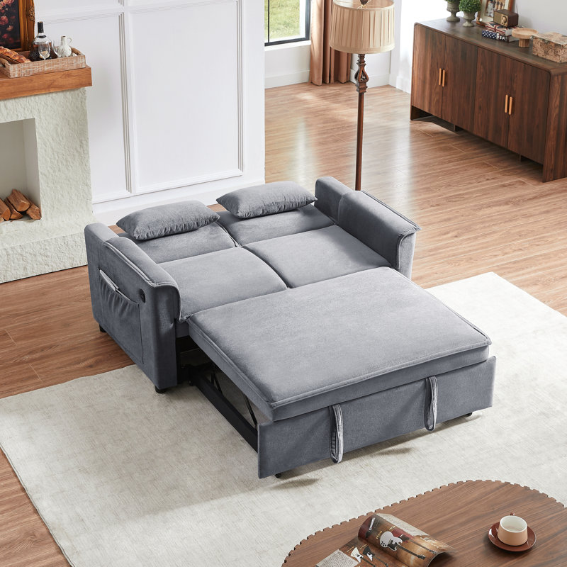 Canapé-lit convertible en tissu Modern, Gris