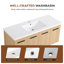 Ensemble de meuble-lavabo modulaire flottant 48 po avec lavabo en chêne clair et blanc brillant 48 po, 3 portes et 2 tiroirs