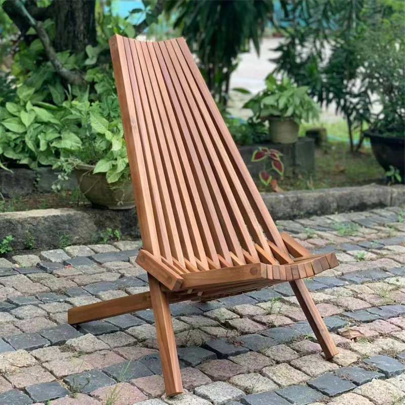 Fauteuil relax en bois d'acacia, finition teck, Brun