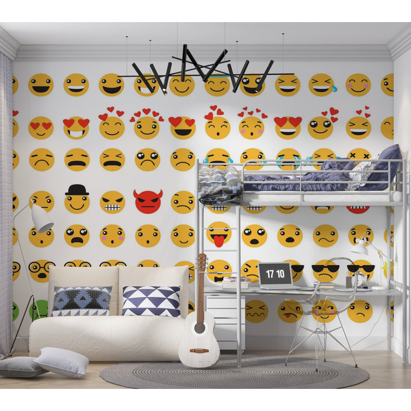 Murale pelez et collez de qualité supérieure - Collection Emoji, L 96 po x l 120 po