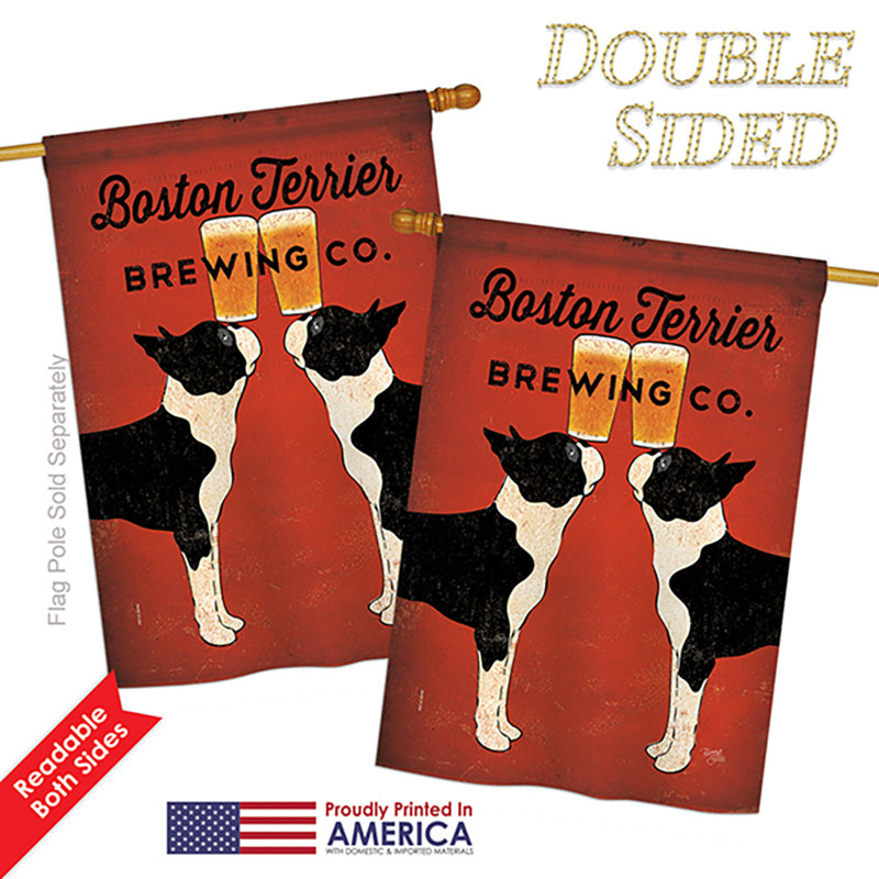Drapeau de maison Leida Boston Terrier Brewing