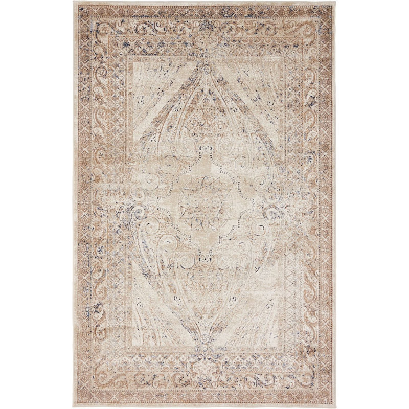 Tapis oriental brun clair Parrado, Rectangle 4 pi x 6 pi