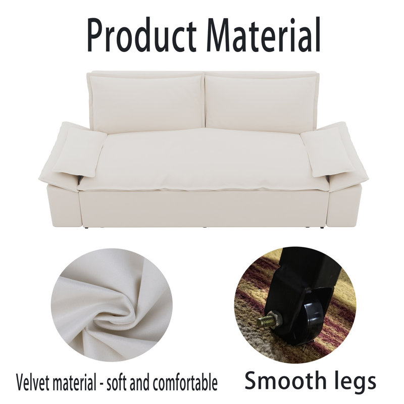 Pull Out Sofa Bed,3-In-1 Convertible Sleeper Sofa