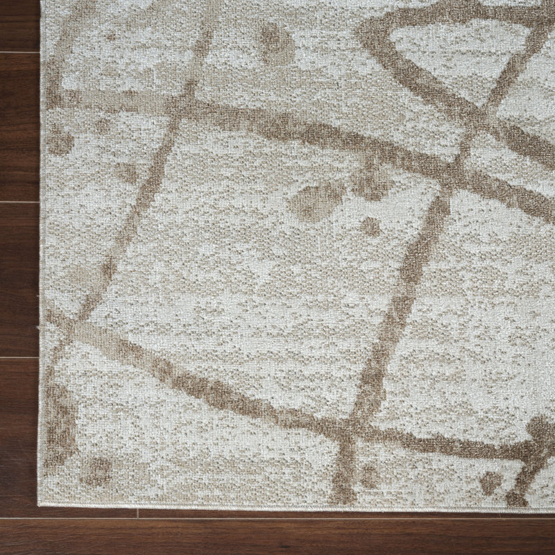Machine Washable Archie Beige/Brown Rug, Runner 3' x 12'