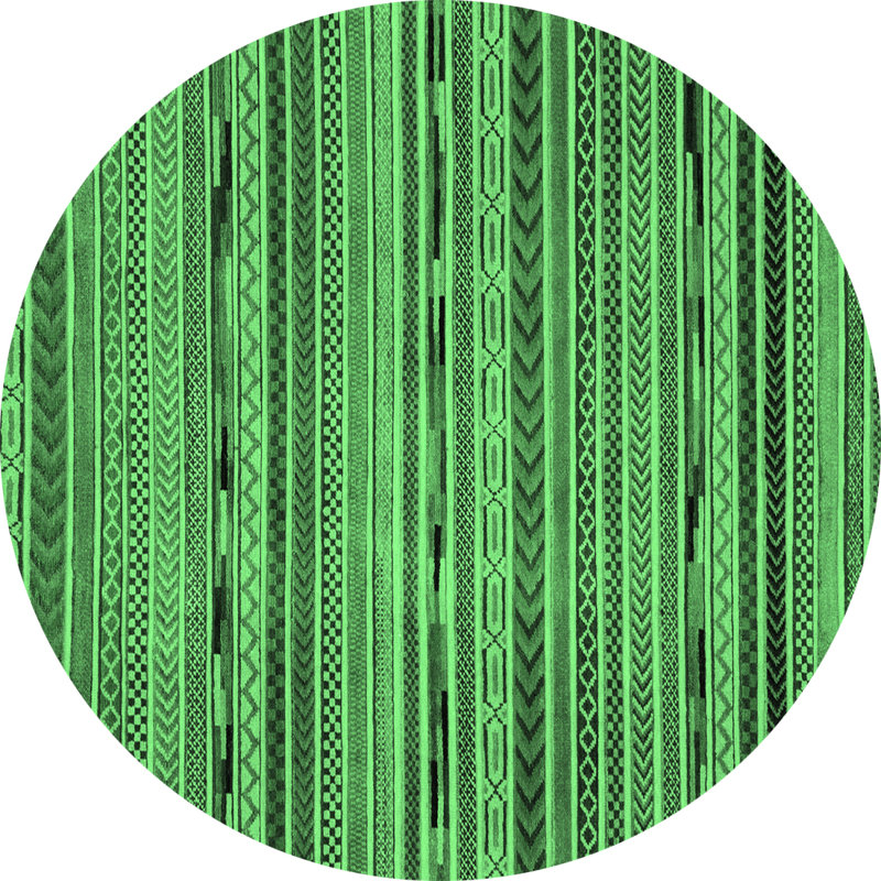 Washable Geometric Indoor Rug, Round 5'
