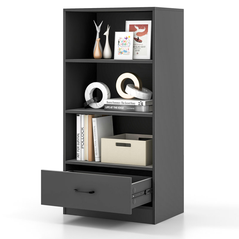 Nobumitsu Storage Bookcase, Gray