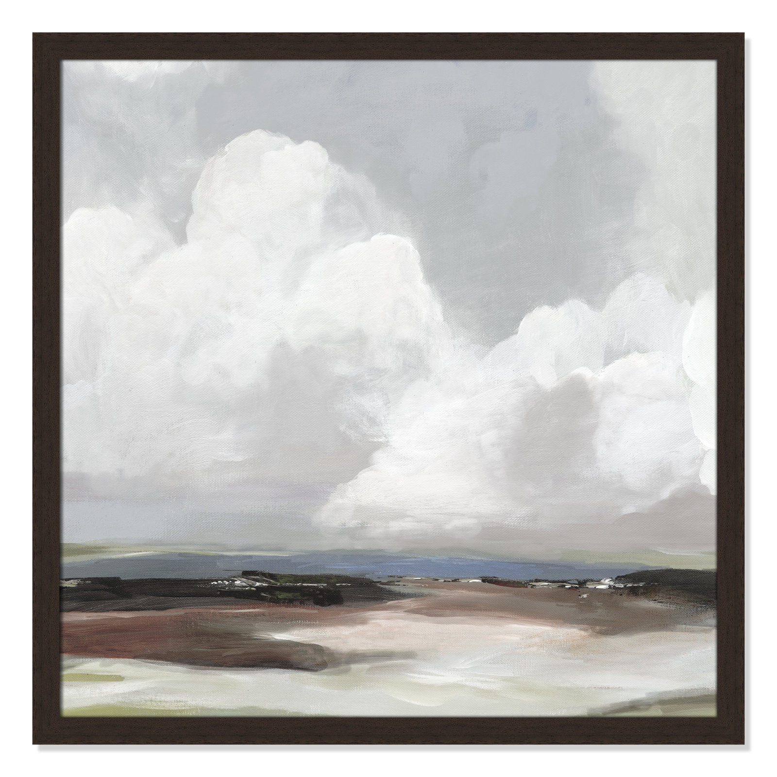 Avron "Morning Air" Painting, 33" H x 33" W x 1.12" D, Walnut Framed