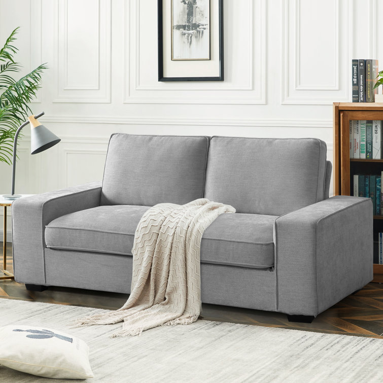 Vroni 71.6'' Upholstered Chenille Loveseat Square Arms Sofa Modern Style Couch with Detachable Sofa Cover