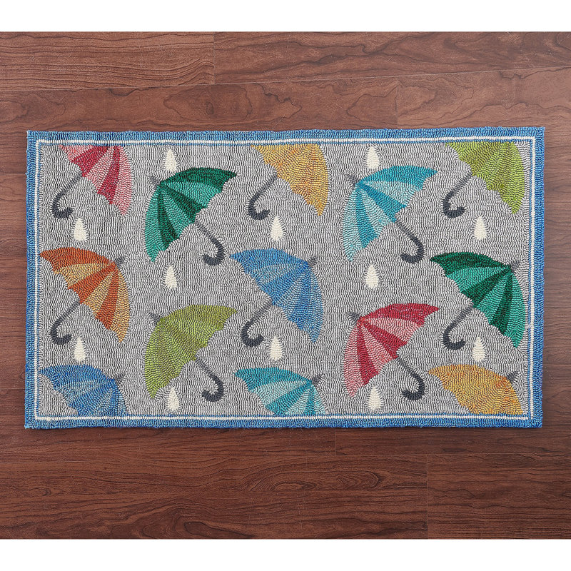 Tapis d'extérieur rectangulaire, parapluies