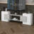 Unique Shape TV Stand For Tvs Up To 88" With 2 Illuminated Glass Shelves, High Gloss Entertainment Center, LED Color Changing Lights