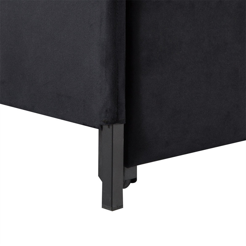 77.6” Reversible Sectional Sleeper Sofa, Black Velvet