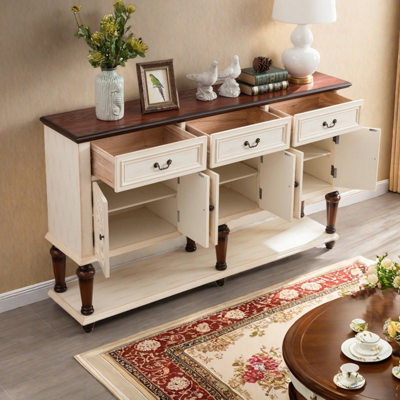 Buffet d'entrée de style rétro américain, Blanc cassé