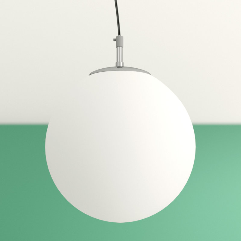 Advika 1 - Light Satin Silver Sphere Pendant, 35cm H x 25cm W x 25cm D