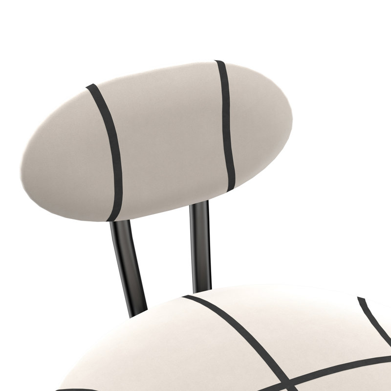 Tabourets de bar modernes à rayures, de 2 pour îlot de cuisine, légers, avec repose-pieds, base de 17,47 po, assemblage rapide en 12 minutes à l'intérieur du comptoir, coussin en mousse souple, structure en métal robuste,