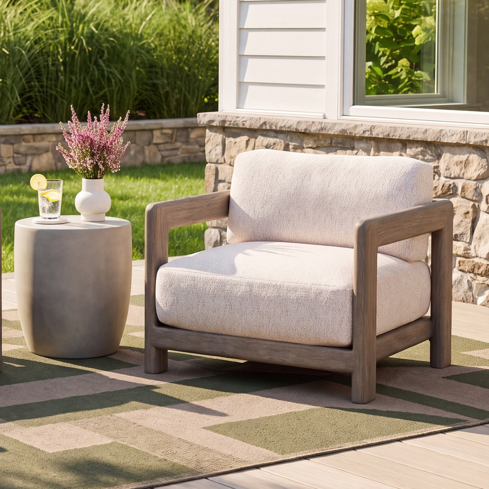 Montaigne Teak Outdoor Lounge Chair