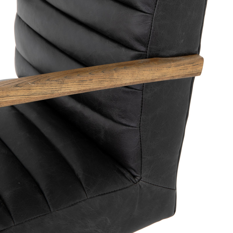 Bryson Leather Swivel Executive Chair, Smoky Black