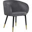 Chaise d'appoint en velours gris avec garniture dorée 1pc, chaise d'appoint de cuisine de salle à manger