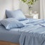 Ensemble d'édredon floral avec draps bleu-122563621-122563625