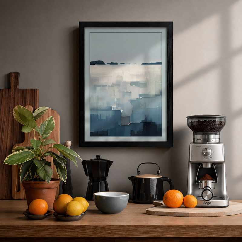 City In Mist Minimalist - Print, Black, A4 - 29.7 x 21.0 cm