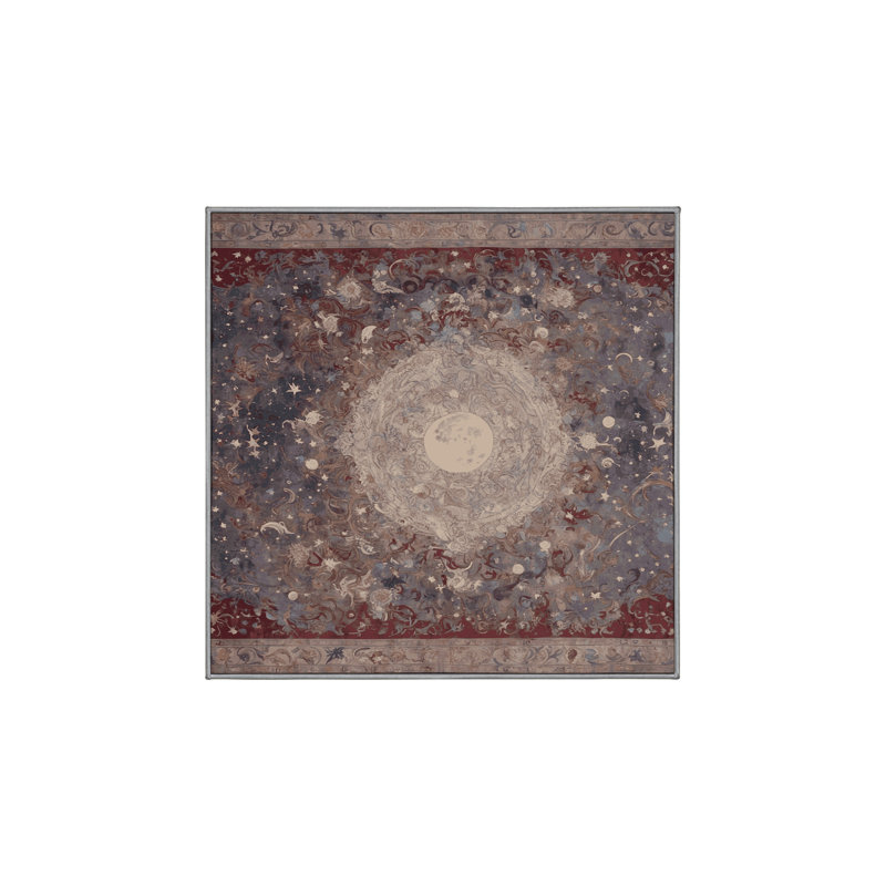 Tapis gris lavable à la machine, Carré 8 pi