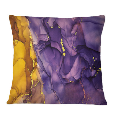 Mauve et brun, art abstrait fluide de luxe - coussin décoratif imprimé moderne