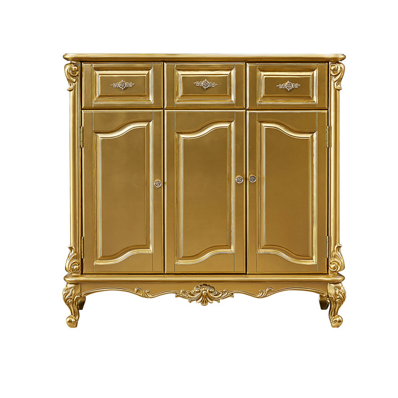 European Style High-end Solid Wood Shoe Cabinet 13 Pair Shoe Storage Cabinet