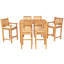 Outdoor 7 - Piece Teak Bistro Set with Cushions