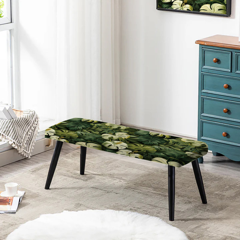 Banc rembourré noir Monstera Elegance