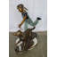 Statue en bronze 53 po x 21 po x H 40 po Nifao Collection Young Girl and Her Dog