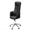 Fauteuil de bureau en métal chromé noir, aspect pivotant, hauteur réglable, accoudoirs, travail ergonomique, contemporain moderne