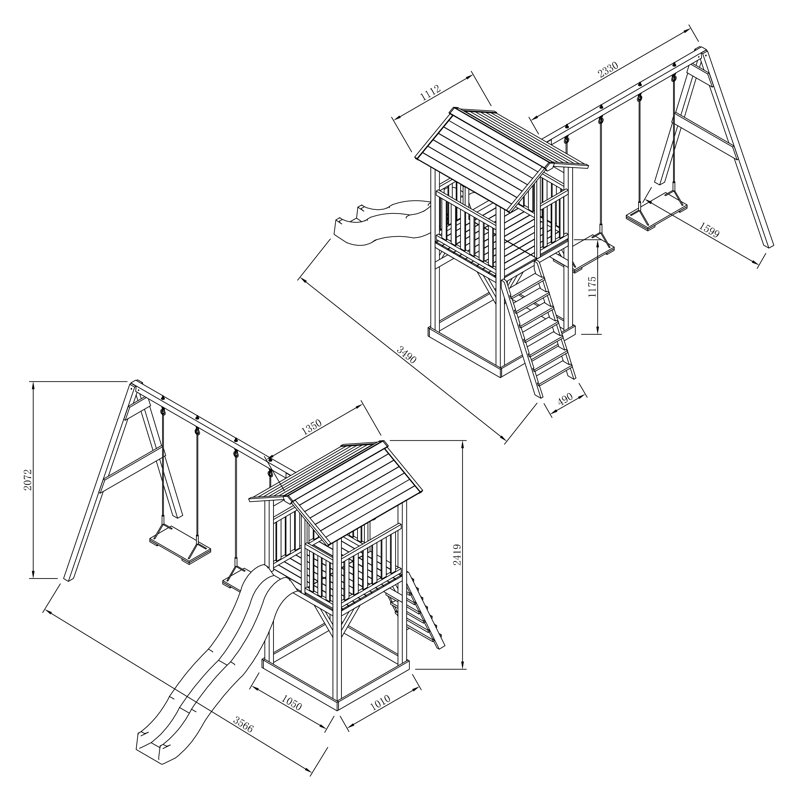 AXI Hemlock Swing Set with 2 Swing(s) , 1 Slide(s), Blue