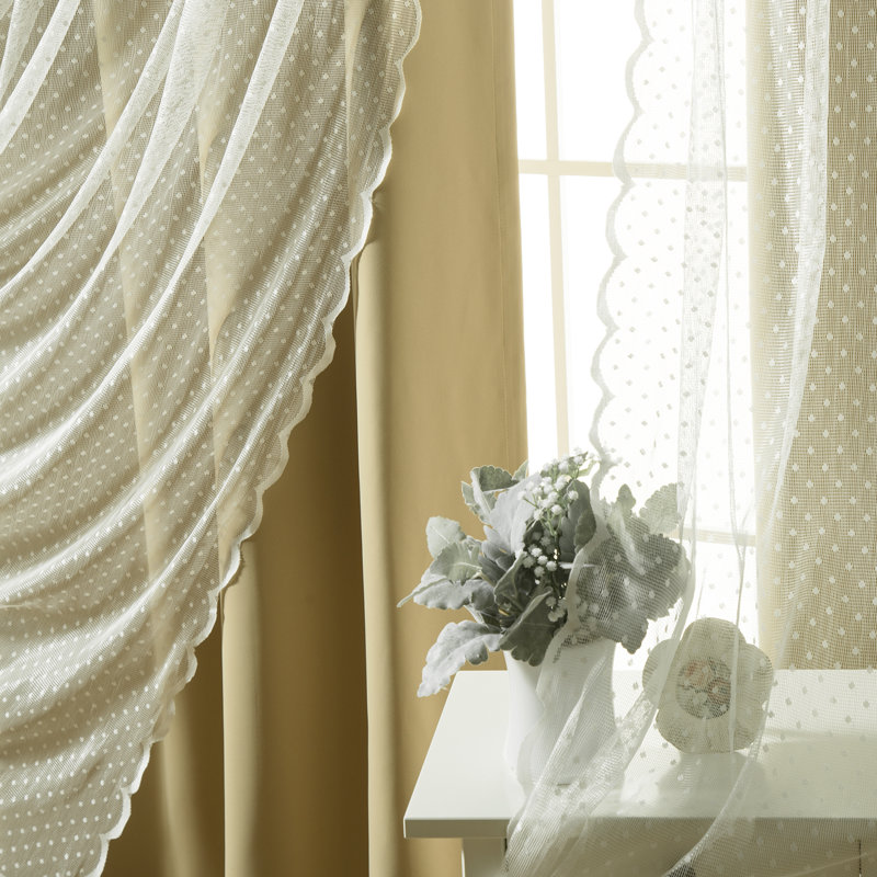 Paire de rideaux obscurcissant Tulle, Blé, l 52 po x L 96 po