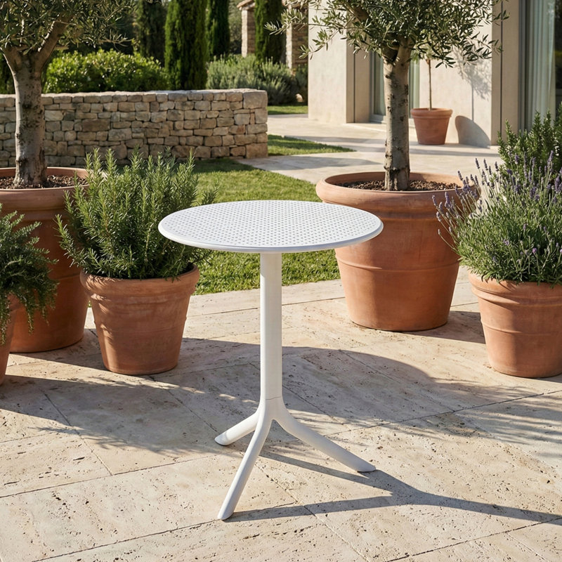 Fordham Round Outdoor Bistro Table , 61cm cm W 61cm cm D, White