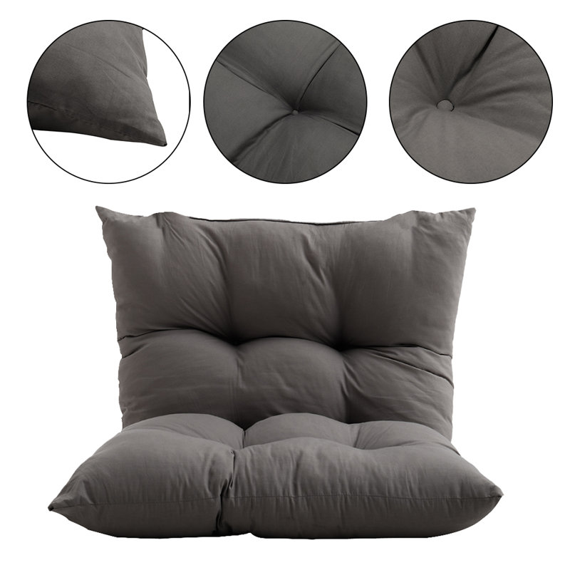 Garden Bench Seat and Back Cushion, 15cm H x 120cm L x 80cm W, Dark Grey